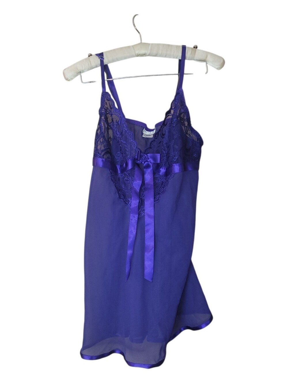 Seduction Wear Cinema Etoile Purple Sexy Nighty Sheer Lingerie Lace & Ribbon M